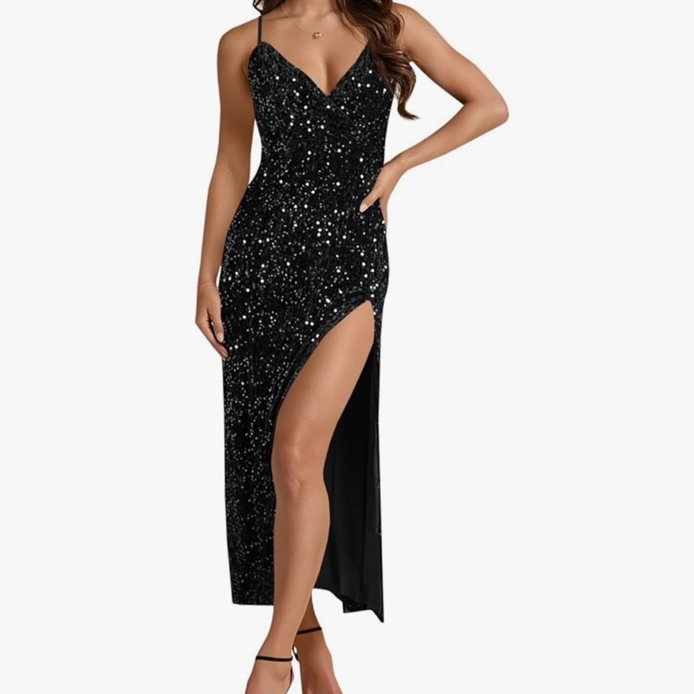 Elegant Black Sequin Dress
